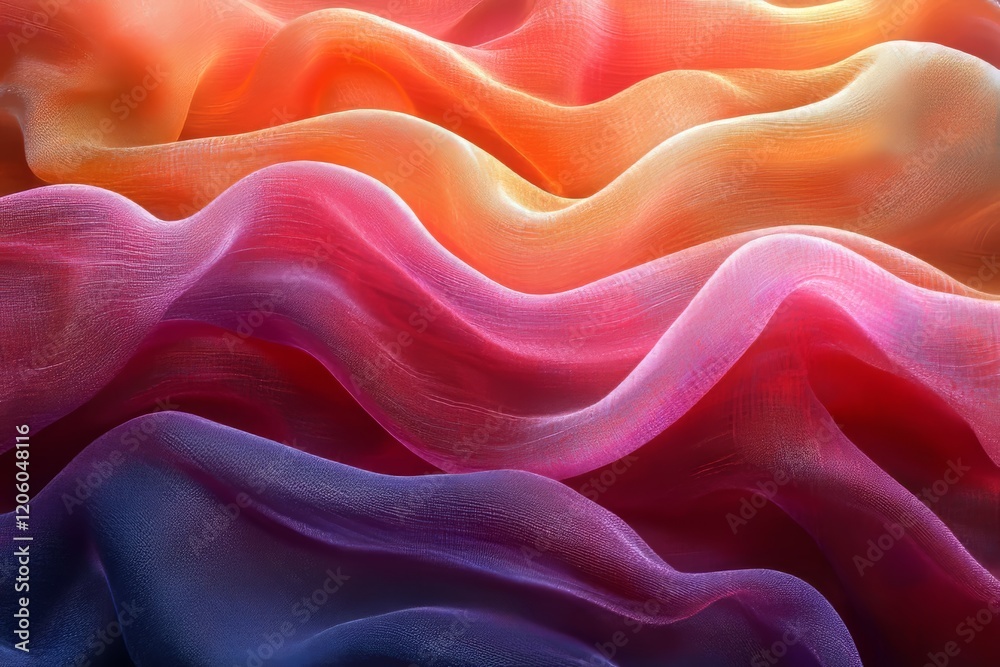 Digital fabric flowing with neon patterns Digital fabric flowing with neon patterns