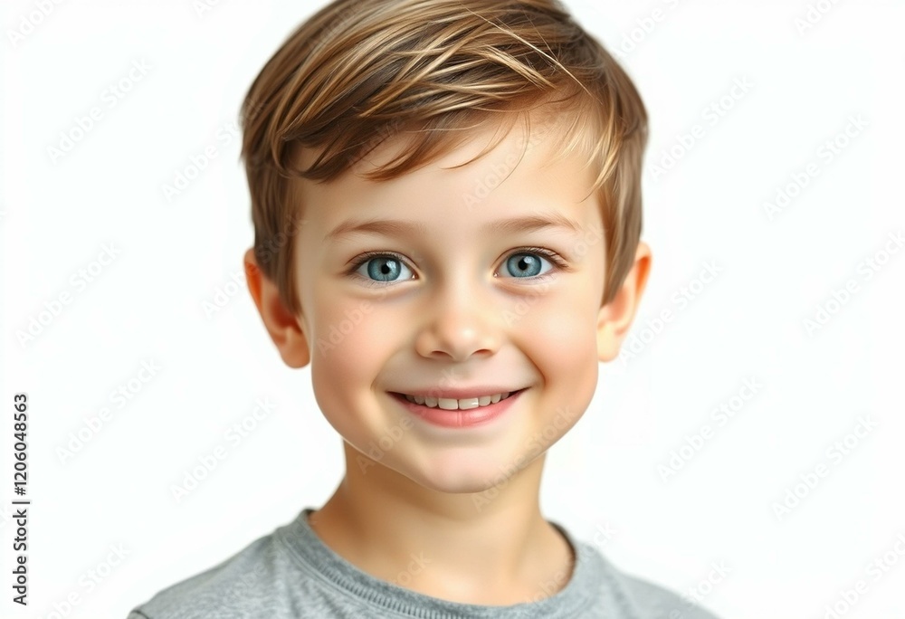 Portrait of a smiling boy with brown hair and blue eyes Portrait of a smiling boy with brown hair and blue eyes