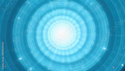 Abstract Glowing Blue Concentric Circles:  A Futuristic Technology Background
