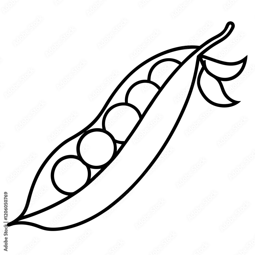 Minimalist Peas One-Line Art Vector Minimalist Peas One-Line Art Vector