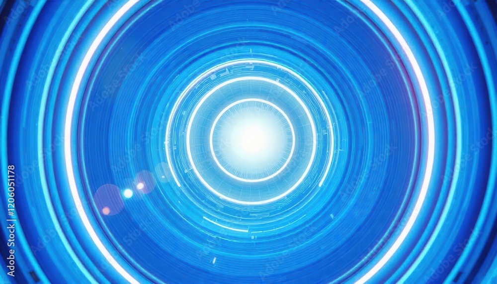 Abstract Concentric Circles in Vibrant Blue Hues Suggesting Futuristic Technology and Energy Abstract Concentric Circles in Vibrant Blue Hues Suggesting Futuristic Technology and Energy