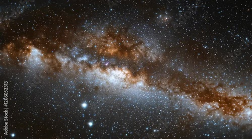Cosmic journey through a starry galaxy with nebulae and glowing stars