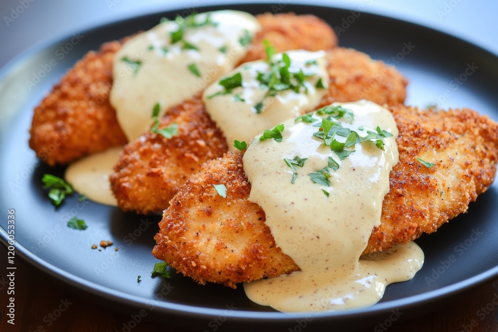 Crispy Parmesan-Crusted Chicken with Alfredo Sauce Crispy Parmesan-Crusted Chicken with Alfredo Sauce