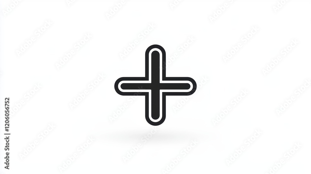 Minimalist Plus Sign Icon on a Clean White Background Minimalist Plus Sign Icon on a Clean White Background