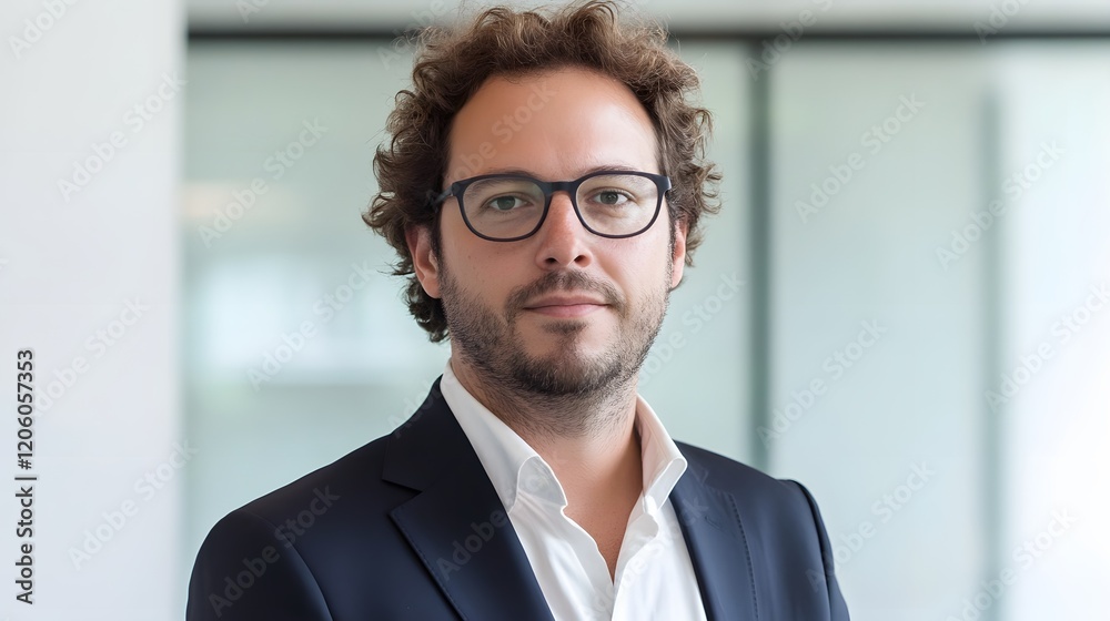 Portrait of a Man in a Business Suit and Glasses Portrait of a Man in a Business Suit and Glasses