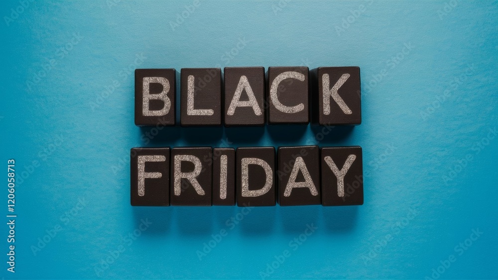 Tropical Style Black Friday Sale Black on Blue background with copy space ai generated Tropical Style Black Friday Sale Black on Blue background with copy space ai generated