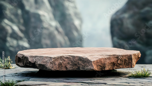 Wallpaper Mural Rock platform podium against a natural backdrop, ideal for product presentation AI Generated Torontodigital.ca