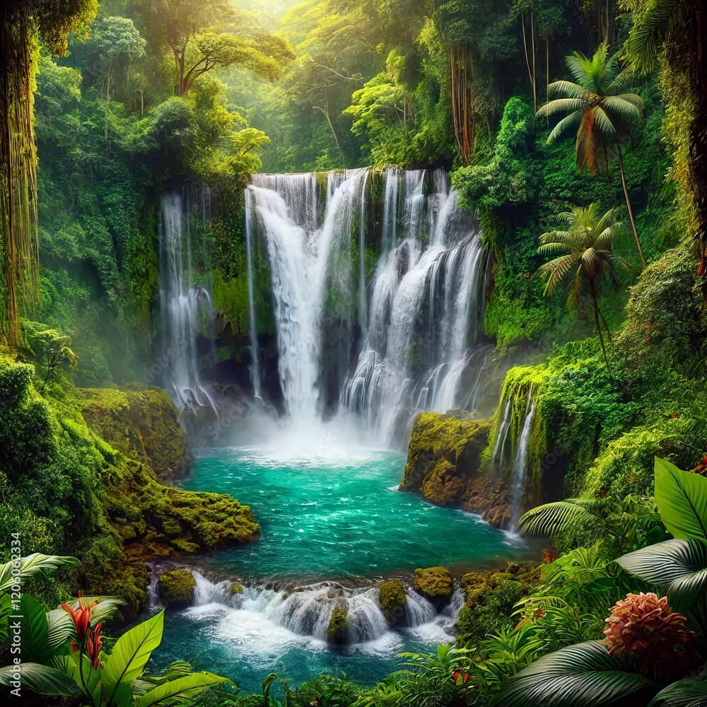 Fototapeta premium Majestic Waterfall in Jungle
