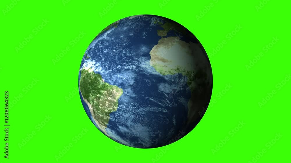 Planet earth from space. World globe spinning slowly animation. Planet ...