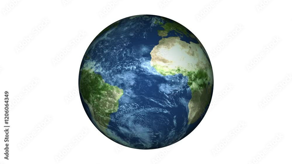 Planet earth from space. World globe spinning slowly animation. Planet ...