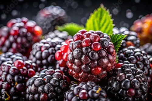 Juicy Blackberries Closeup: Fresh, Ripe Berries for Food Photography & Backgrounds