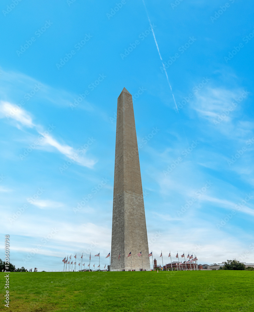 Obraz premium Washington Monument under a blue sky
