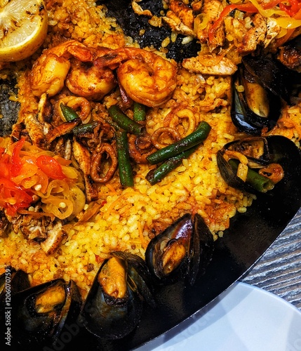 Paella top view