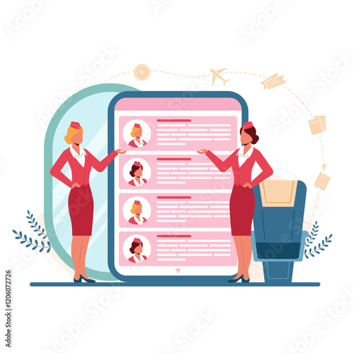 Airline Crew Digital Vector Design Illustration