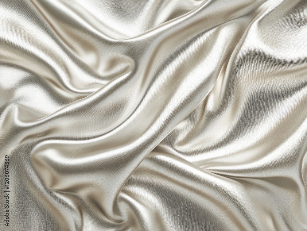 Obraz premium Silver Satin Fabric Close-Up