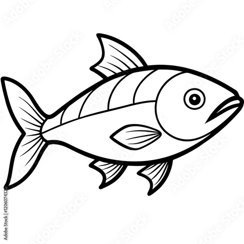 Simple Fish Line Drawing