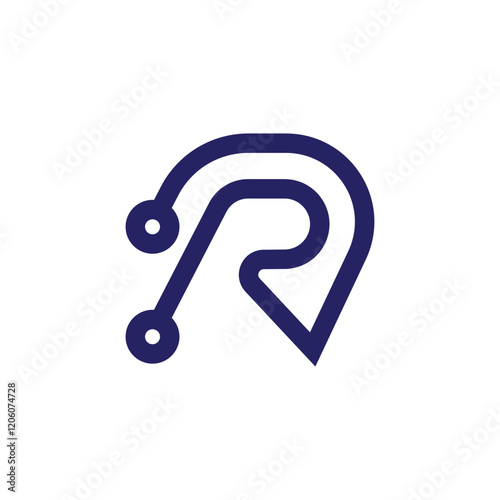 Letter R it logo design, Letter R Tech Logo Design, RR tech icon, technology logo, Vector logo template, icons for business technology