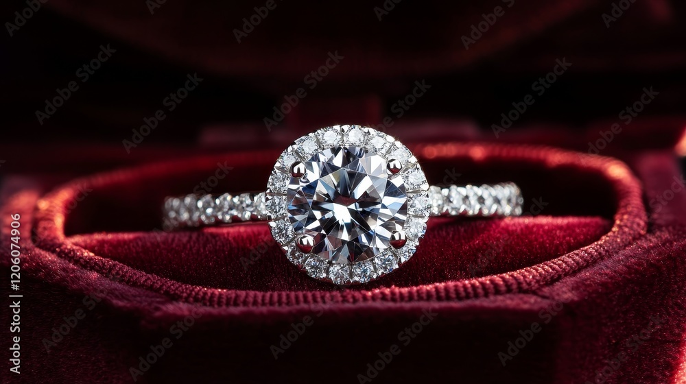 Fototapeta premium Diamond engagement ring composition background