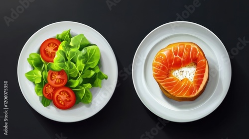 Low calories keto meals - Concept of healthy food and diet