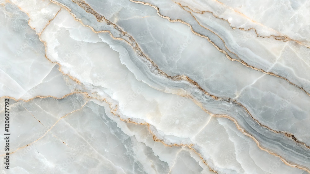 Obraz premium A captivating close-up photograph showcases the intricate patterns and veining of a light blue and white marble slab