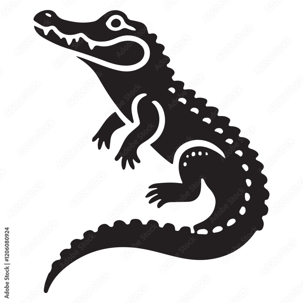 American Alligator Silhouette Reptile Graphic Design American Alligator Silhouette Reptile Graphic Design
