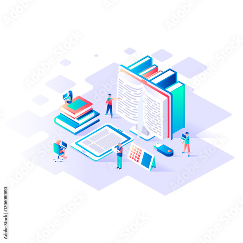 School Education Website Flat Illustration Vector Design