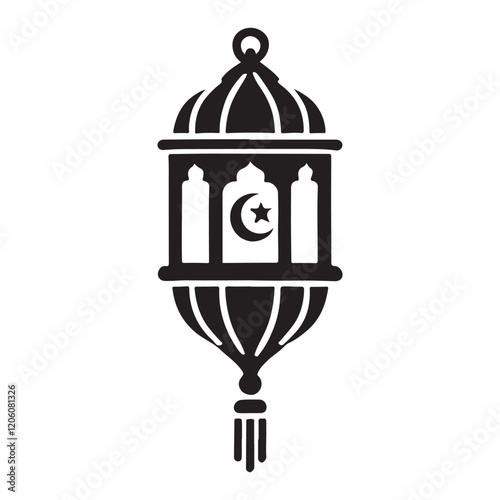 Ramadan Lantern Silhouette Vector Illustration Festive Islamic Design