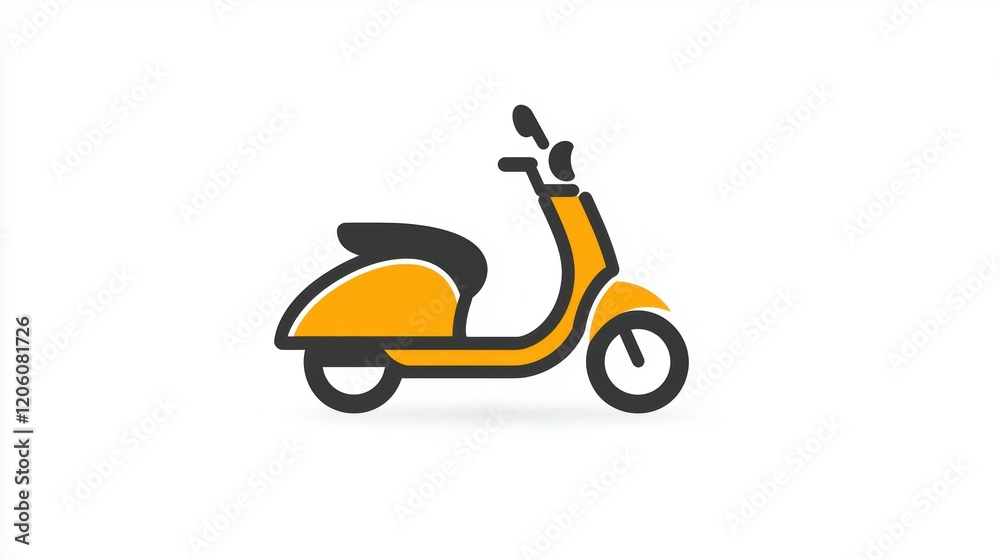 Stylish Yellow Scooter Icon Perfect for Modern Urban Designs Stylish Yellow Scooter Icon Perfect for Modern Urban Designs