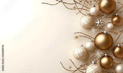 Golden and white festive backdrop, shimmering sparkles, elegant design, perfect for celebrations and joyful occasions, enhancing the festive spirit