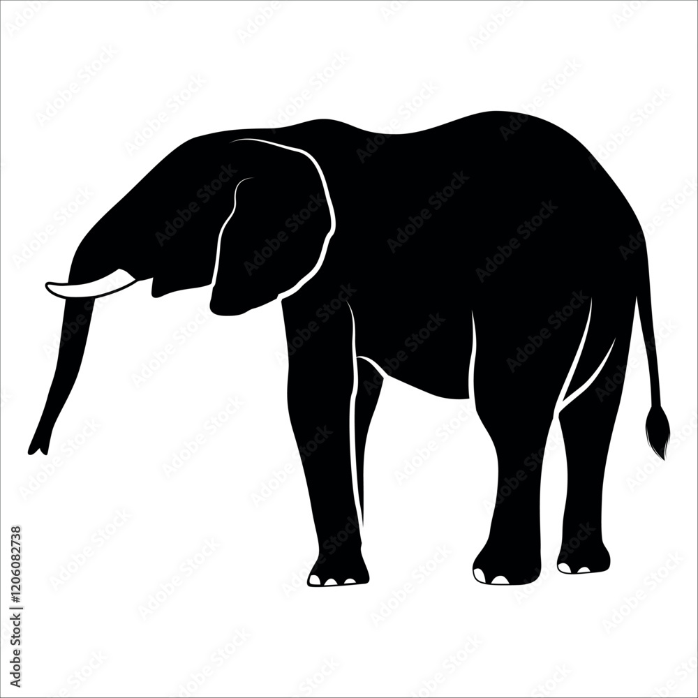 Obraz premium Animal Elephant silhouette vector illustration