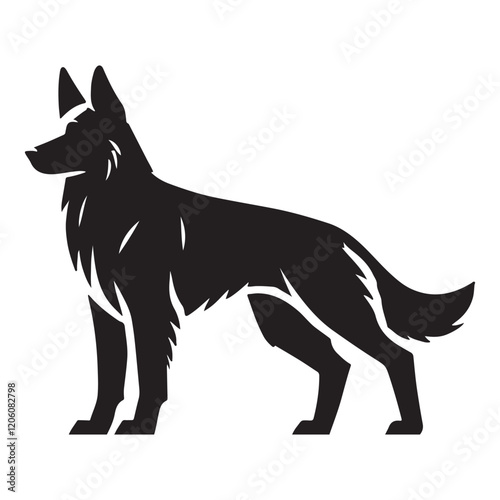 Elegant German Shepherd Dog Silhouette Vector Art