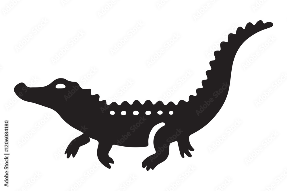 Fototapeta premium American Alligator Silhouette Reptile Clipart Image