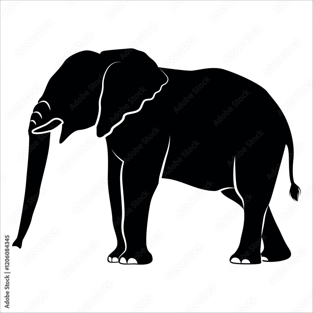 Obraz premium Animal Elephant silhouette vector illustration