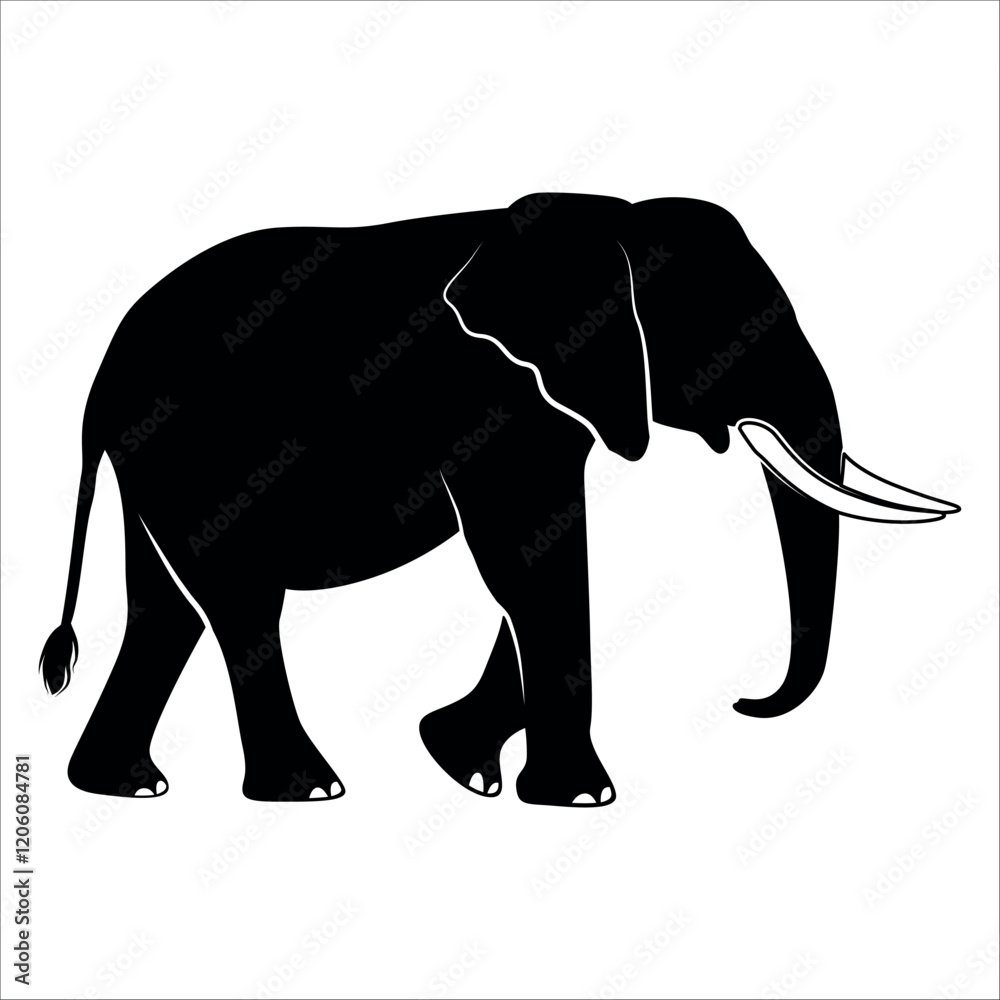 Fototapeta premium Animal Elephant silhouette vector illustration