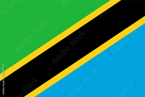 The flag of Tanzania, with accurate proportions and official colors.