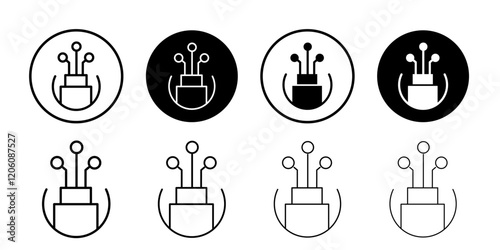 Fiber optic cable icon Thin line art isolated