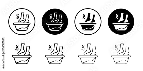 Foot Soak icon Thin line art isolated