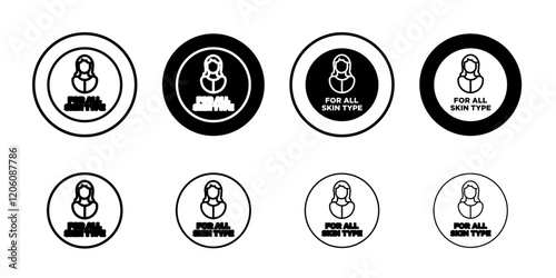 for all skin types icon Thin line art isolated