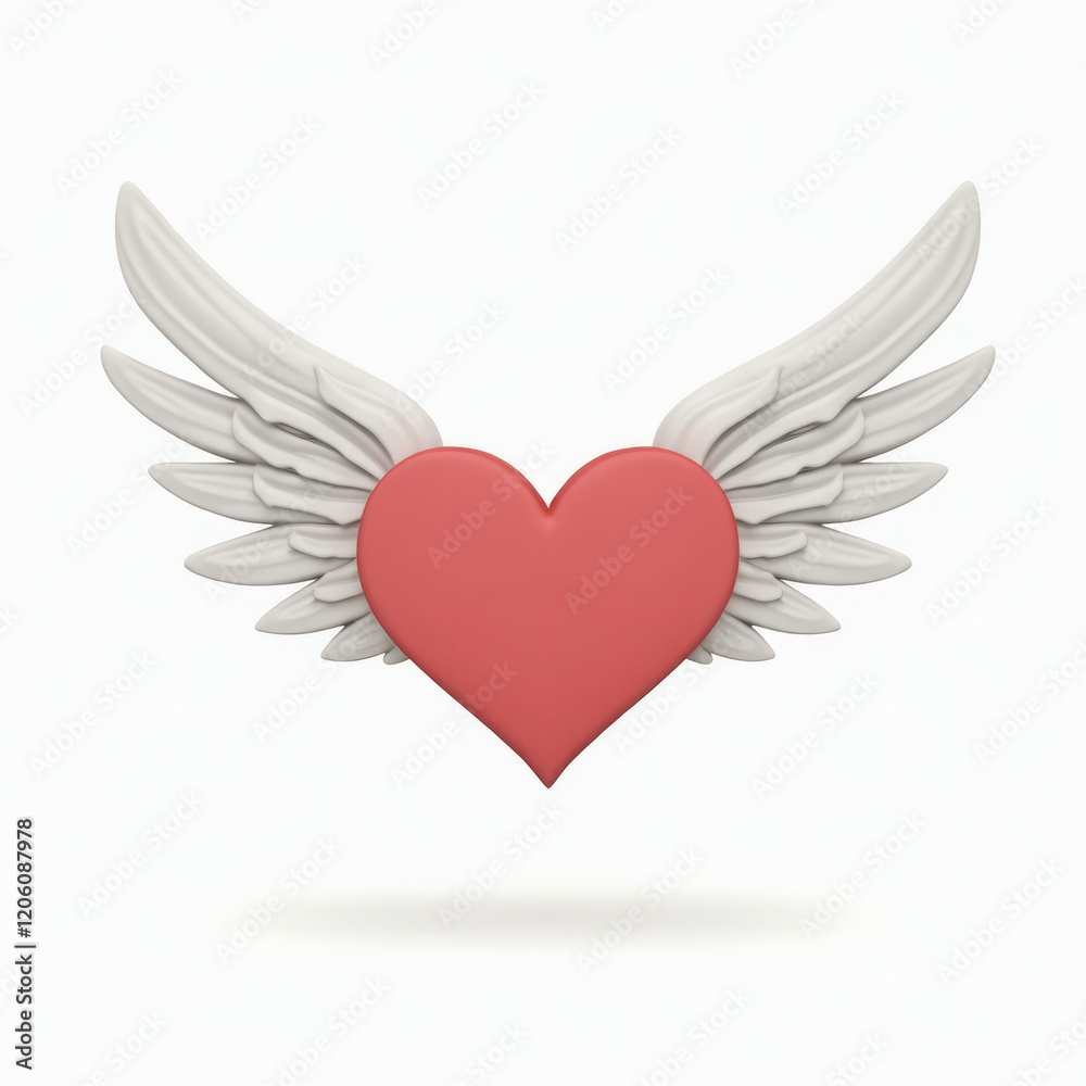 Abstract Floating Love Letter Symbol with Angel Wings – An abstract floating love letter symbol with angel wings isolated on a white background. Abstract Floating Love Letter Symbol with Angel Wings – An abstract floating love letter symbol with angel wings isolated on a white background.