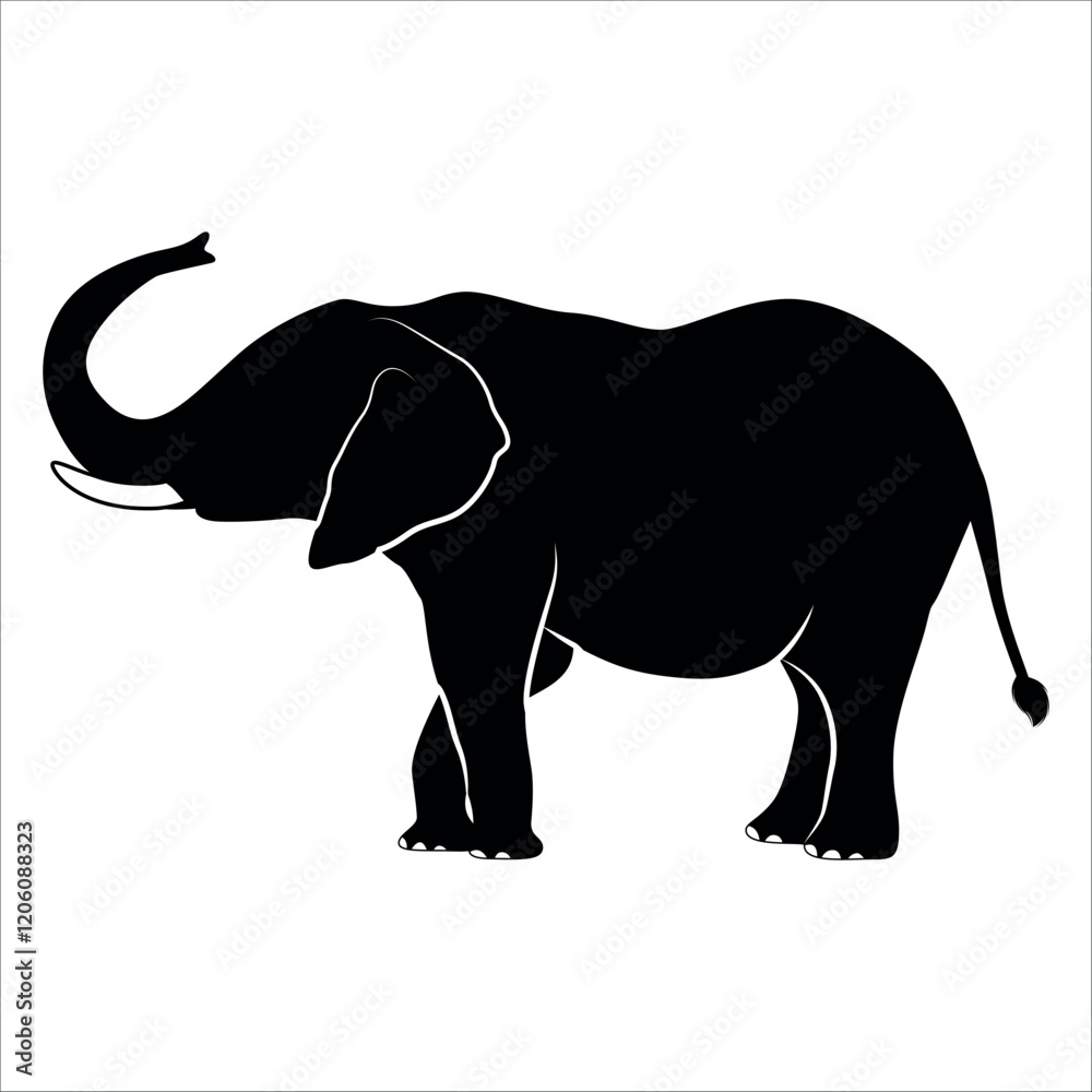 Fototapeta premium Animal Elephant silhouette vector illustration
