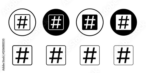 Hastag icon Thin line art isolated