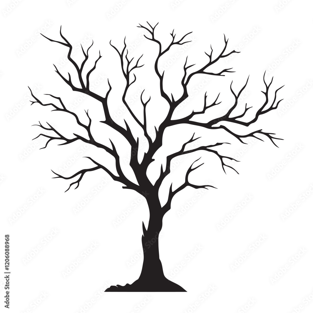 Dead Tree Silhouette Vector Illustration Dead Tree Silhouette Vector Illustration