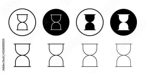 Hourglass icon Thin line art isolated