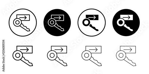 Keycard access icon Thin line art isolated