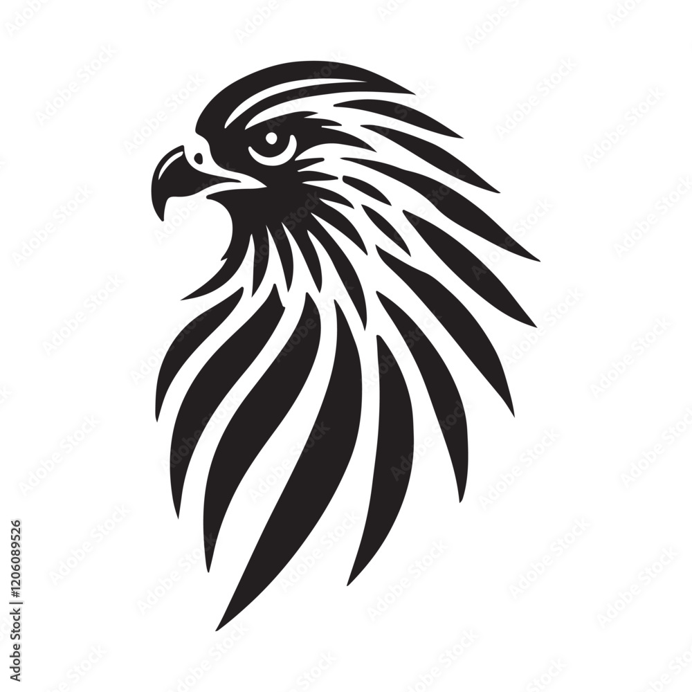 Fototapeta premium Stylized Eagle Head Silhouette for Design Projects
