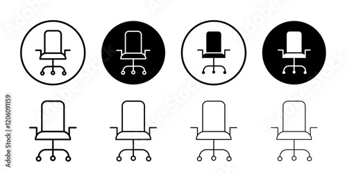 Office chair icon Thin line art isolated