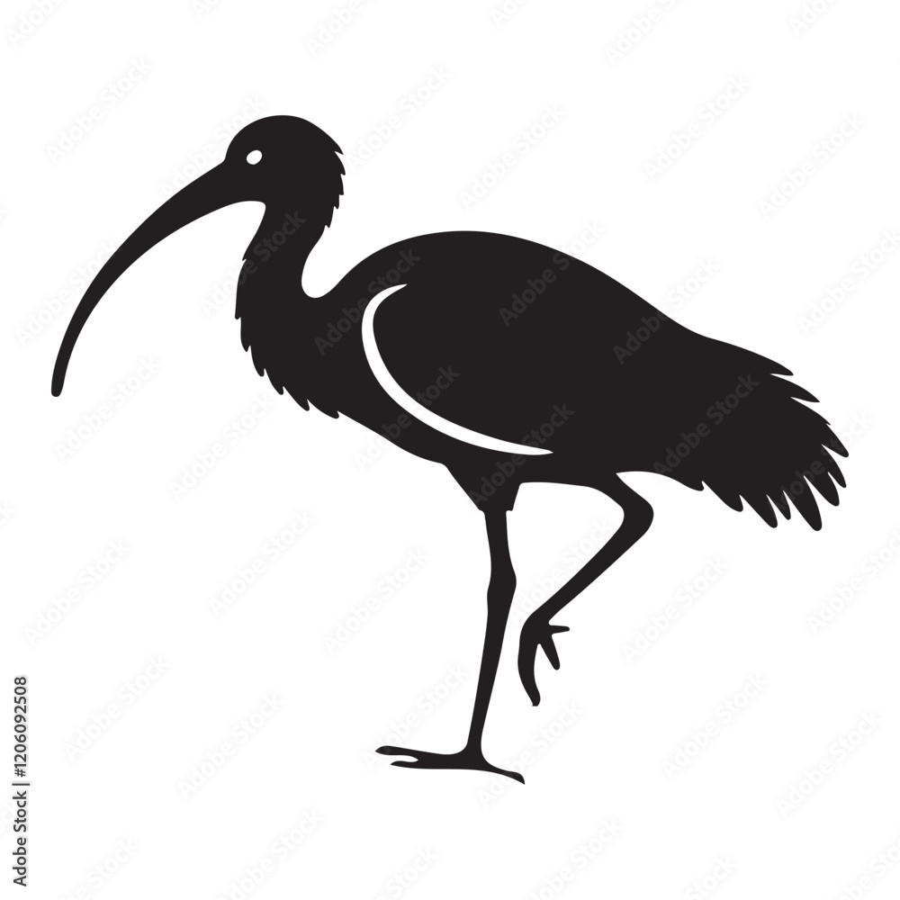 Obraz premium Ibis Bird Silhouette Vector Illustration