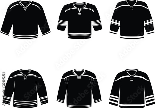Hockey Practice Jersey Silhouette Set