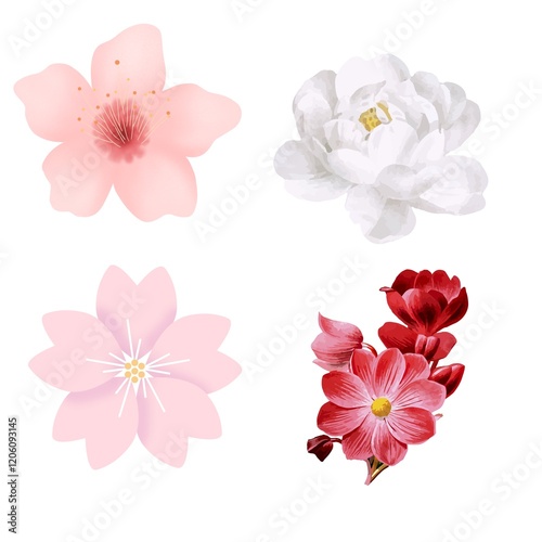 Wallpaper Mural "Elegant Flower Illustrations Bundle: Hand-Drawn Floral Designs for Creative Projects" Torontodigital.ca