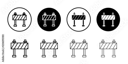 Roadblock icon Thin line art isolated
